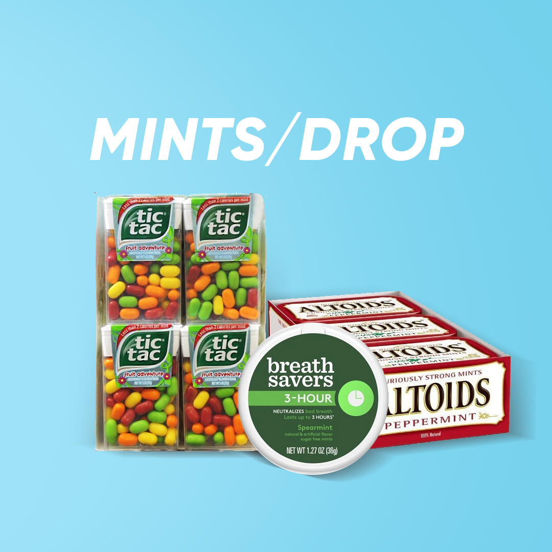 Candy Rolls, Mints, Drops